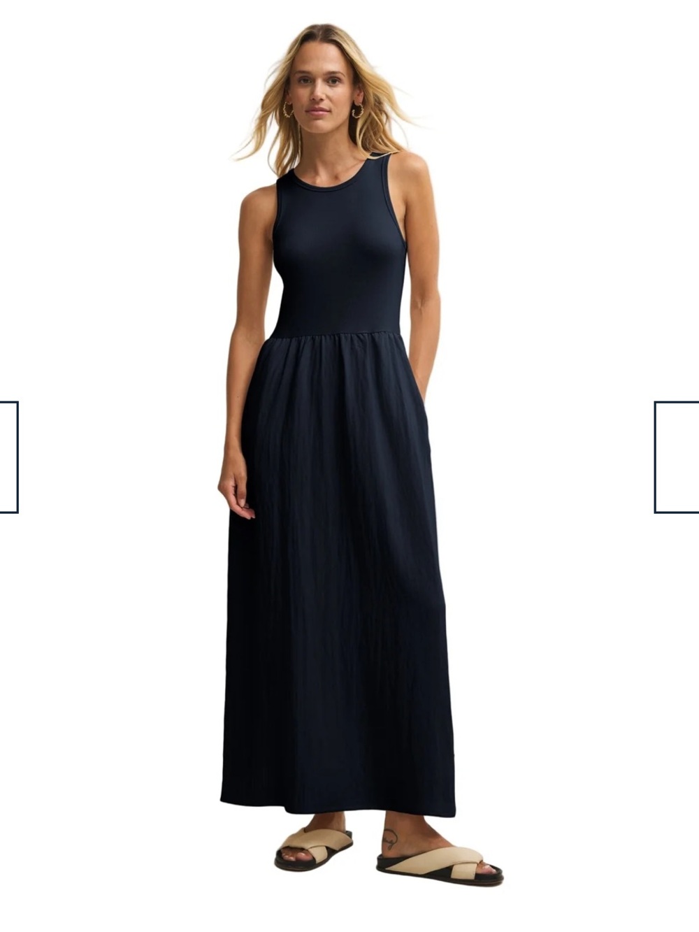 Z Supply Navy Sleeveless Maxi Dress
